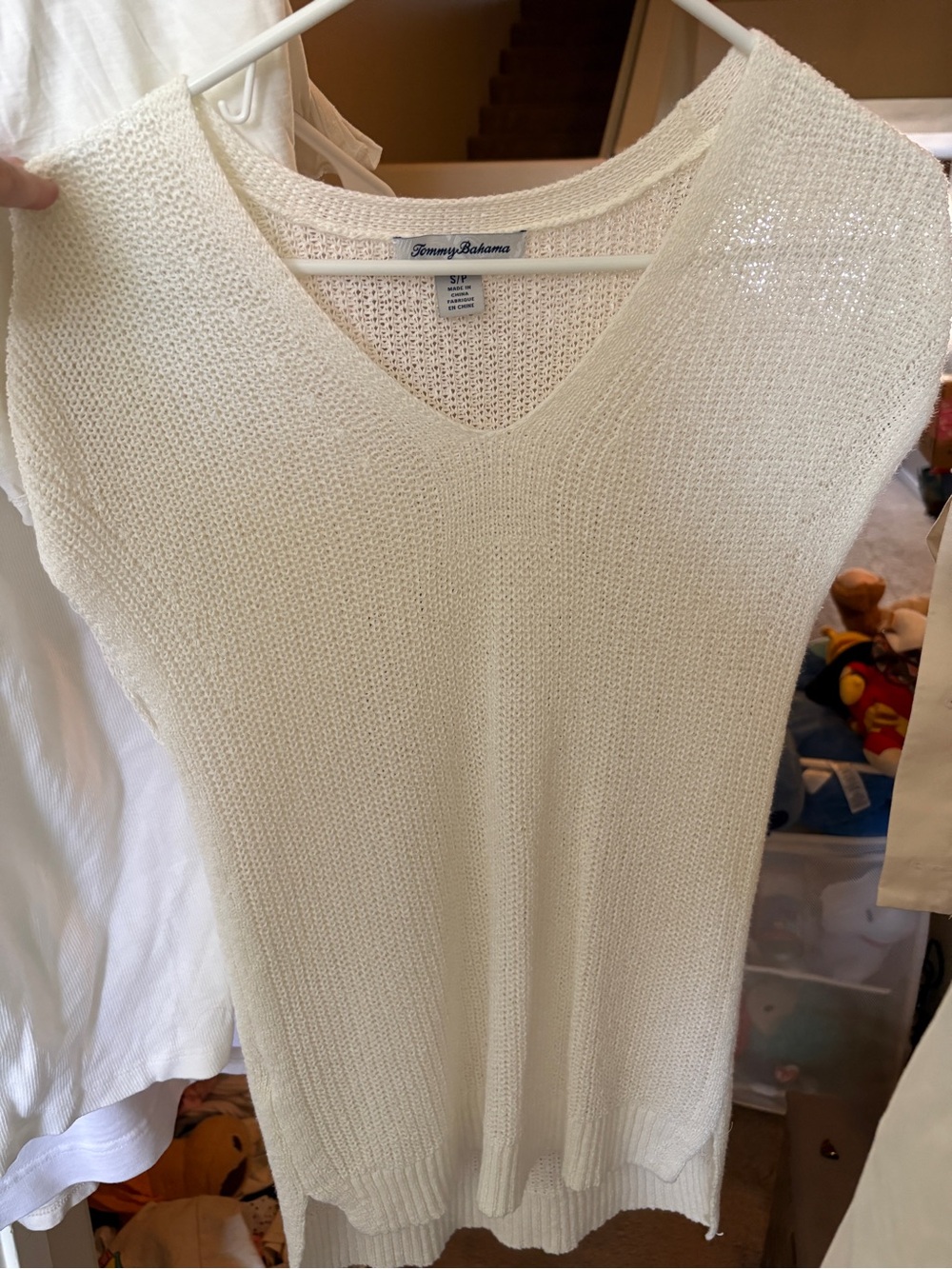 Tommy Bahama Cream V-Neck Knit Women’s Sweater